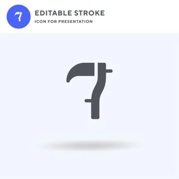 Scythe icon vector, filled flat sign, solid pictogram isolated on white, logo Illustrazione stock