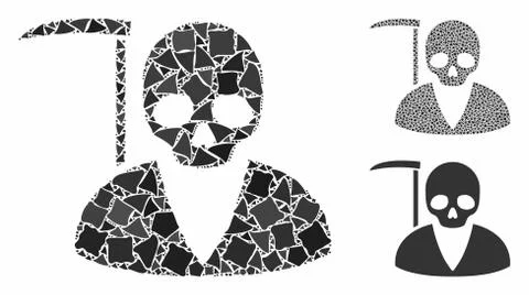 Scytheman Composition Icon of Abrupt Elements Stock Illustration