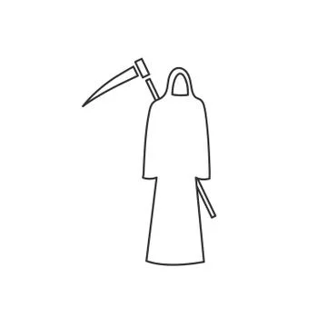 Scytheman death icon vector for web. Illustrazione stock