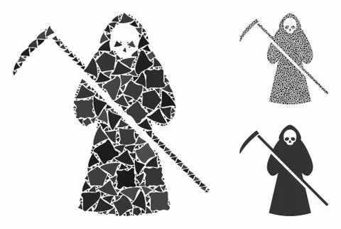 Scytheman Mosaic Icon of Unequal Elements Stock Illustration