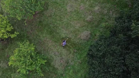 Scything orchard meadows by hand is an old skill and requires no machinery. Stock Footage 249198523