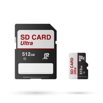 SD and Micro SD card isolated on white background, vector illustration Stock Illustration