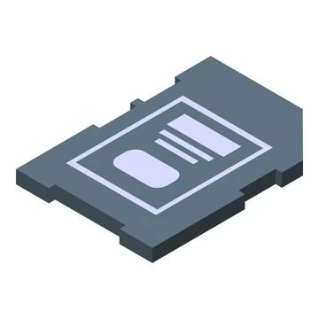 SD card backup icon, isometric style Stock Illustration