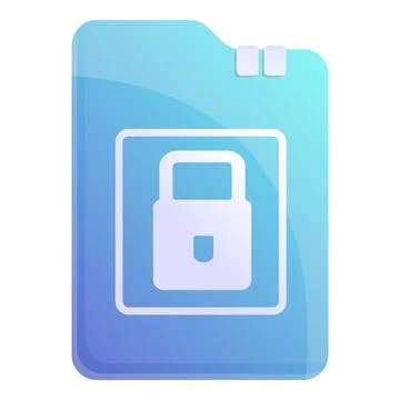 Sd card data icon, cartoon style Illustrazione stock
