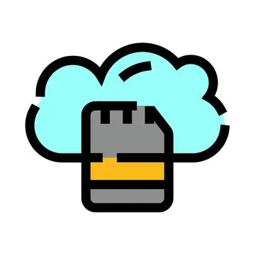 Sd card data syncing with cloud computing server Stock Illustration