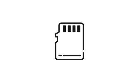 SD card icon: digital memory storage Иллюстрация