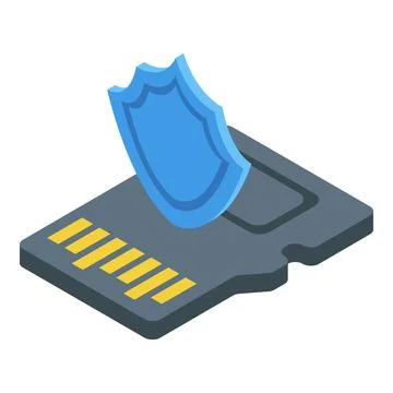 Sd card icon isometric vector. Data storage Illustrazione stock