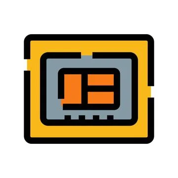 Sd card icon representing digital data storage technology Stock Illustration