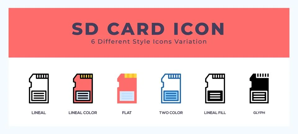 Sd card icon vector design illustration in trendy style Stock Illustration