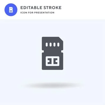 Sd Card icon vector, filled flat sign, solid pictogram isolated on white, log Stock Illustration
