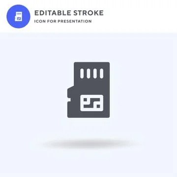 Sd Card icon vector, filled flat sign, solid pictogram isolated on white, log Stock Illustration