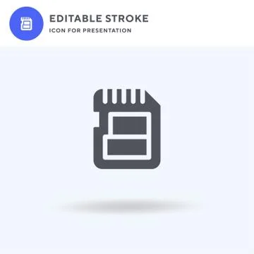 Sd Card icon vector, filled flat sign, solid pictogram isolated on white, log Stock Illustration