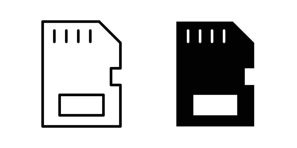 Sd card icon vector, symbol, logo illustrations Stock Illustration