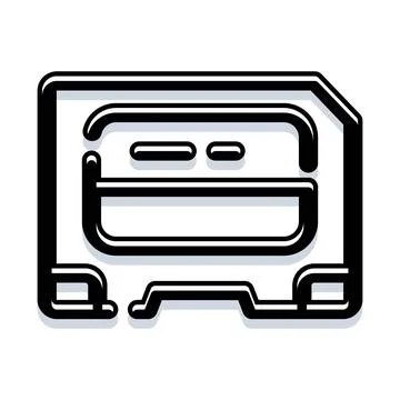 Sd card micro storage data memory chip icon 스톡 일러스트
