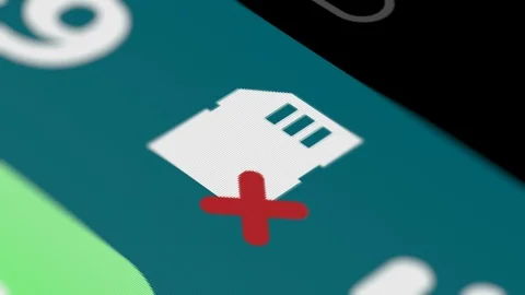 SD-Card Problem Symbol on Smartphone Screen Video stock 123758181