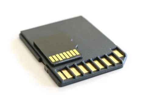 Sd card reader adapter and black microsd memory Stock Photos