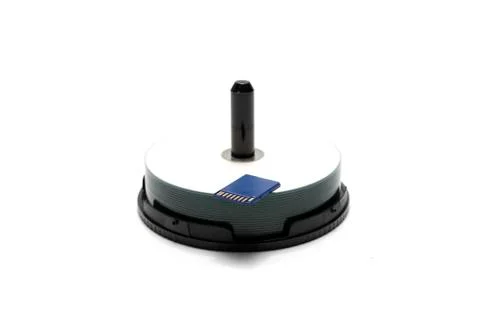 Sd card with stack of dvd dish Stock Photos