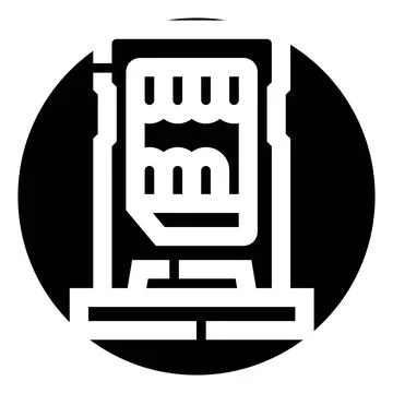 Sd card symbol for digital data storage technology Stock Illustration