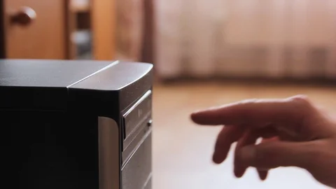 Sd disk in the cd-ram of computer Stock Footage 86359128