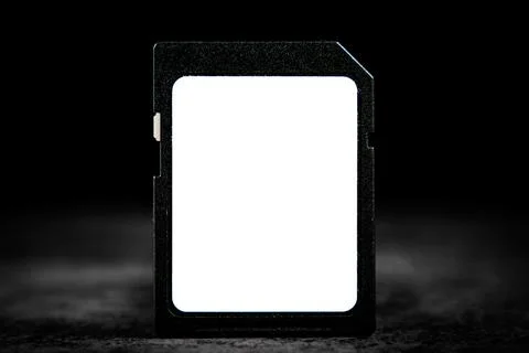 SD hc flash mamory card uhs 2 on black background, copy space or mokcup Stock Photos