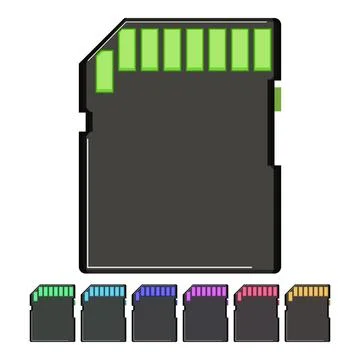 Sd memory card cartoon vector graphic 库存插图