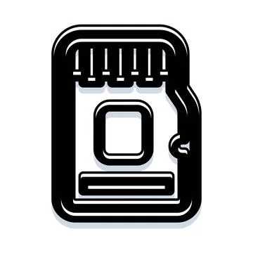 Sd memory card icon for digital data storage Stock Illustration