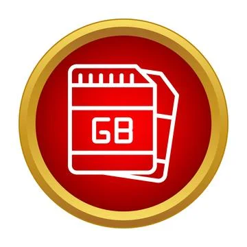 Sd memory card icon displaying gb symbol Stock Illustration