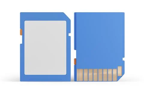 SD memory card isolated on white background Illustrazione stock