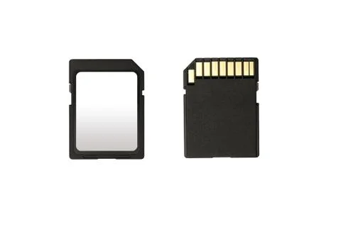 SD memory card isolated on white background Stock Photos