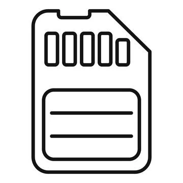 Sd memory card line icon Stock Illustration