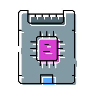 Sd memory card with microchip processor Stock Illustration