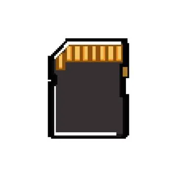 Sd memory card pixel art vector illustration 库存插图