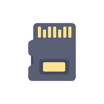 Sd memory card secure digital storage icon showing data saving device Stock Illustration
