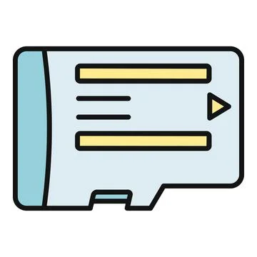 Sd memory card slot and play media icon Stock Illustration