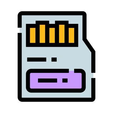 Sd memory card storing digital information technology concept Stock Illustration