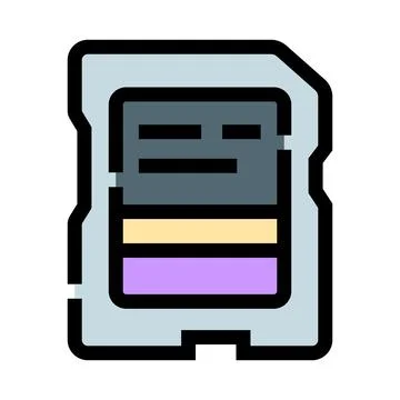 Sd memory card storing digital data technology Stock Illustration