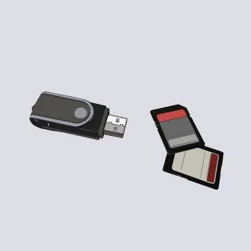 SD, memory card, usb adapter vector. Stock Illustration
