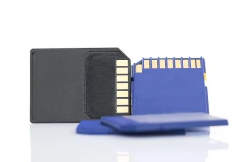 SD memory card on white background Foto stock