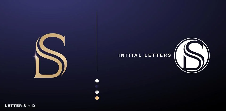 SD Monogram Letter Stock Illustration
