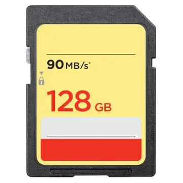 Sd secure digital memory compact speed technology golden illustration Stock Illustration