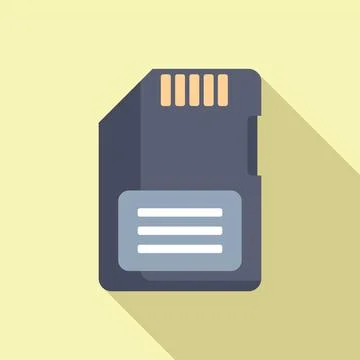SD storage chip icon flat vector. Archive database Stockillustratie