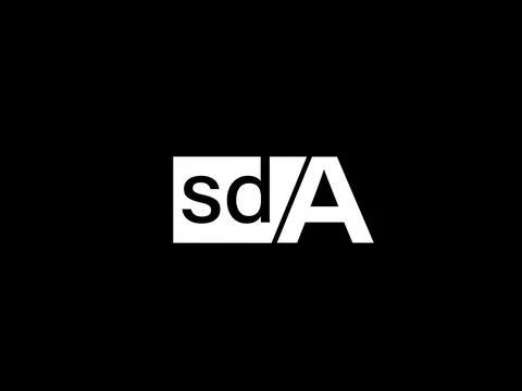 SDA Logo and Graphics design vector art, Icons isolated on black background Stock Illustration