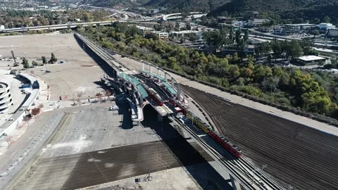 SDCCU Stadium w/ Trains Stock Footage 144515319