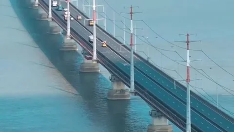 Sde View of Padma Multipurpose Bridge 스톡 동영상 337672860