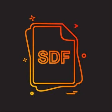 SDF file type icon design vector イラスト素材