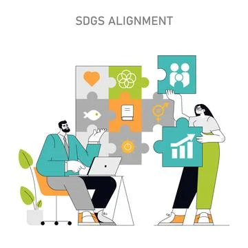 SDGs Alignment concept Vector illustration Stock Illustration
