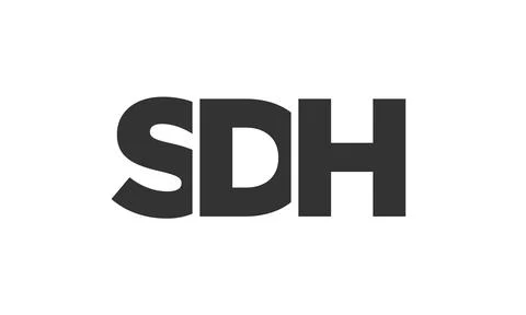 SDH logo design template with strong and modern bold text. Initial based ve.. Illustrazione stock