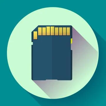 SDHC Memory card icon. Flat design style. Stock Illustration