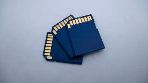 Sdhc memory cards on light background Stock Photos