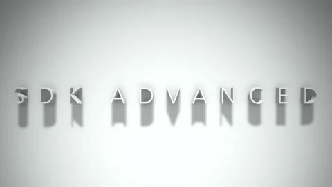 Sdk advanced 3D title animation white text on a white background Video stock 299368549